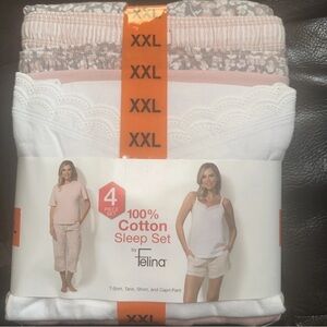 NWT Felina Women's 100% Cotton 4-piece PJ Set Size XXL